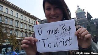 BBW picks up tourist for sex in the bathroom