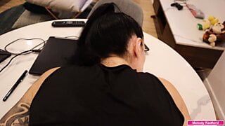 BIG TIT Big Thick ASS Tattooed Milf Gets Fucked Hard While Trying To Film Herself – Melody Radford