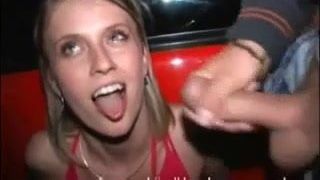 Blonde girl do dogging outsite.