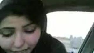 Desi Bhabhi sucking cock Eat Cum car BJ in UK hijab muslim