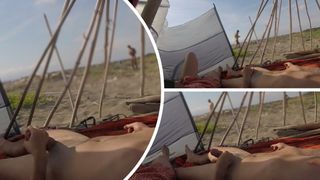 Flashing my cock in front of boy at a public nudist beach while my wife masturbates me – Part 2 – MissCreamy