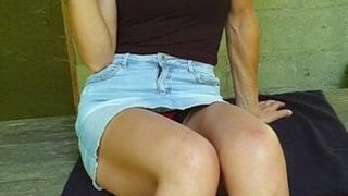 Hot milf smoking and playing with herself