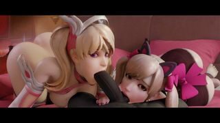 Pink Mercy And Black Cat D.va