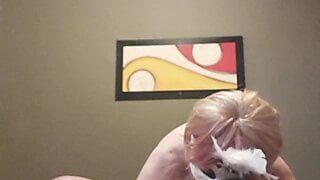 Position 69 Grandma Angela sucks cock very well