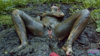 Red Riding hood masturbates in forest mud