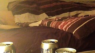 Set up a camera on the bedside table just to see how it looked.