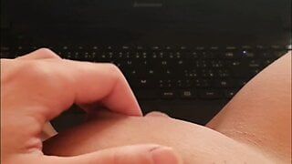 Sexy girl masturbates and has squirting orgasm