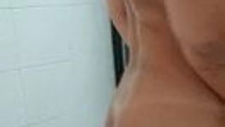 Big-titted Colombian girl in the shower