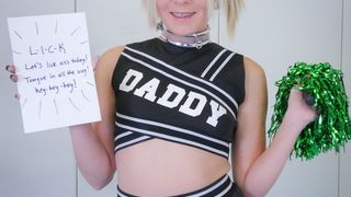 Blond cheerleader in braces gets punished with ass to mouth