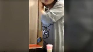 Chinese exhibitionist streamer girl masturbates, orgasms