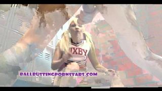 Coco Velvett Blonde Cheerleader Femdom Ballbusting Blowjob