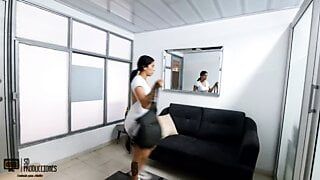 Find my stepbrother watching porn and help him with his fever