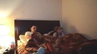 Husband share wife at home with a black friend