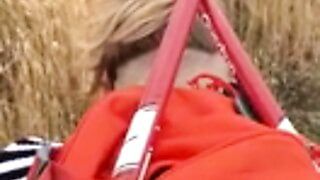 in Norman Fields hiking with Nordic Scorpio