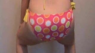 Lateshay 36 G pink polka dot bikini bbw strip tease – Fucking Bitch!