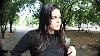 Meeting a new friend in the park while exercising