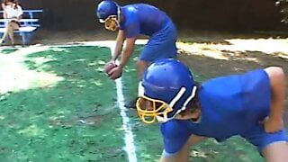 Naughty young slut sucks two hard cocks while getting fucked