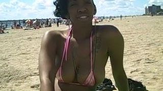 New Model Jazzy At The Beach With Tiny Bikini! :D