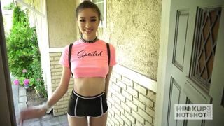 Pretty teen babe Scarlett Bloom gets used by Bryan Gozzling