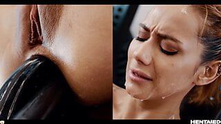 Real Life Hentai – Quadruple anal – Veronica Leal fucked and loaded with cum in Gym
