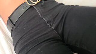 Sexy tight black jeans on my fit body