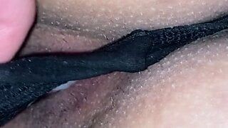 Who likes buying panties: Filling a thong full with his creampie