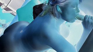 X ray Blowjob. Deep Slow Motion Throbbing Pulsating cock in her mouth. Close up cum all over her tongue and swallow.