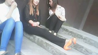 3 girls spitting AND smoking