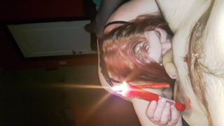 BBW Wife Miss Lizz  femdom Hubby with Candle Wax