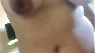 Beautiful girl with big tits likes to be shoved deep