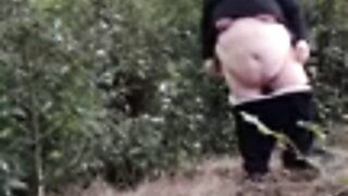 belly and boobs flash in the woods