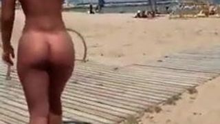 Blonde on nude beach