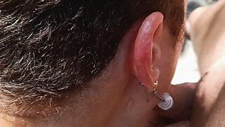 Blowjob at the naked beach