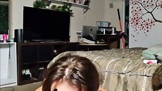 Blowjob POV Natalya gives dad blowjob