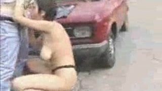 Cuckold fills his hot wife out dogging