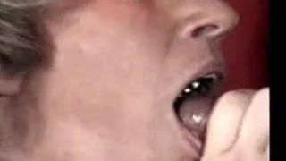 cum on mature mouth