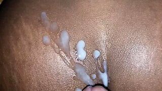 Cum on my oiled girlfriends ass