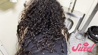 Fucking in a public toilet during a night walk – SweetArabic real amateur homemade