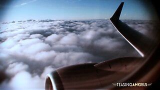 Horny pilot fucking a flight attendant in the cockpit