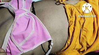 Nude masti on bed on hot boobs