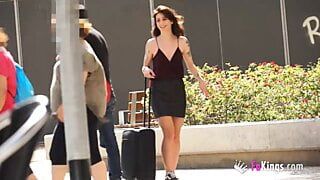 Petite Italian babe picks guys up in the street and bangs ’em for our cameras