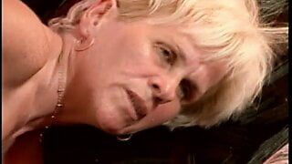The blonde granny fucks her grandson in all her eager holes
