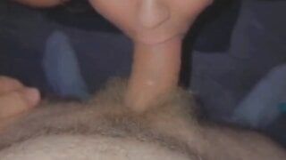 Whore choking on dick and taking a little facial