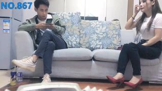 Chinese real whoring, sexy hooker with big tits and a plastic surgery face