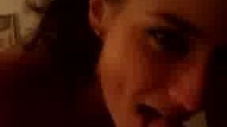 College sweetie sucks dick and smiles when getting a facial