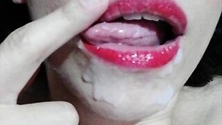 Facial on makeup! Cleaning it up and swallowing