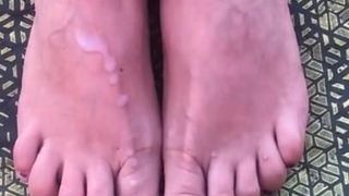 Footjob outdoor public 2