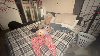 High-school step-Daughter secretly filmed masturbating