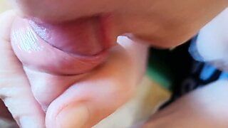 Husband went to work and she wanted to suck, her husband did not mind!