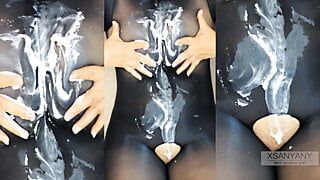I play with whipped cream for you in nylon bodystocking and then I shower) XSanyANy